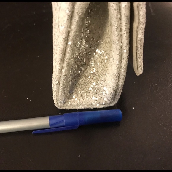 White Chunky Glitter Structured Clutch Bag - Picture 6 of 7